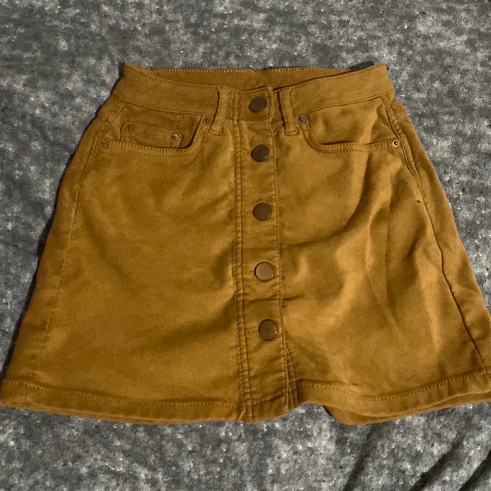 Tan, suede skirt